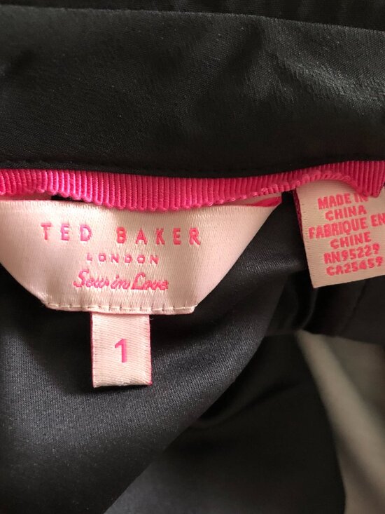 Ted Baker Kida Women Black floral collared dress Ted Size 1 = 4 Party Cocktail - Picture 8 of 12